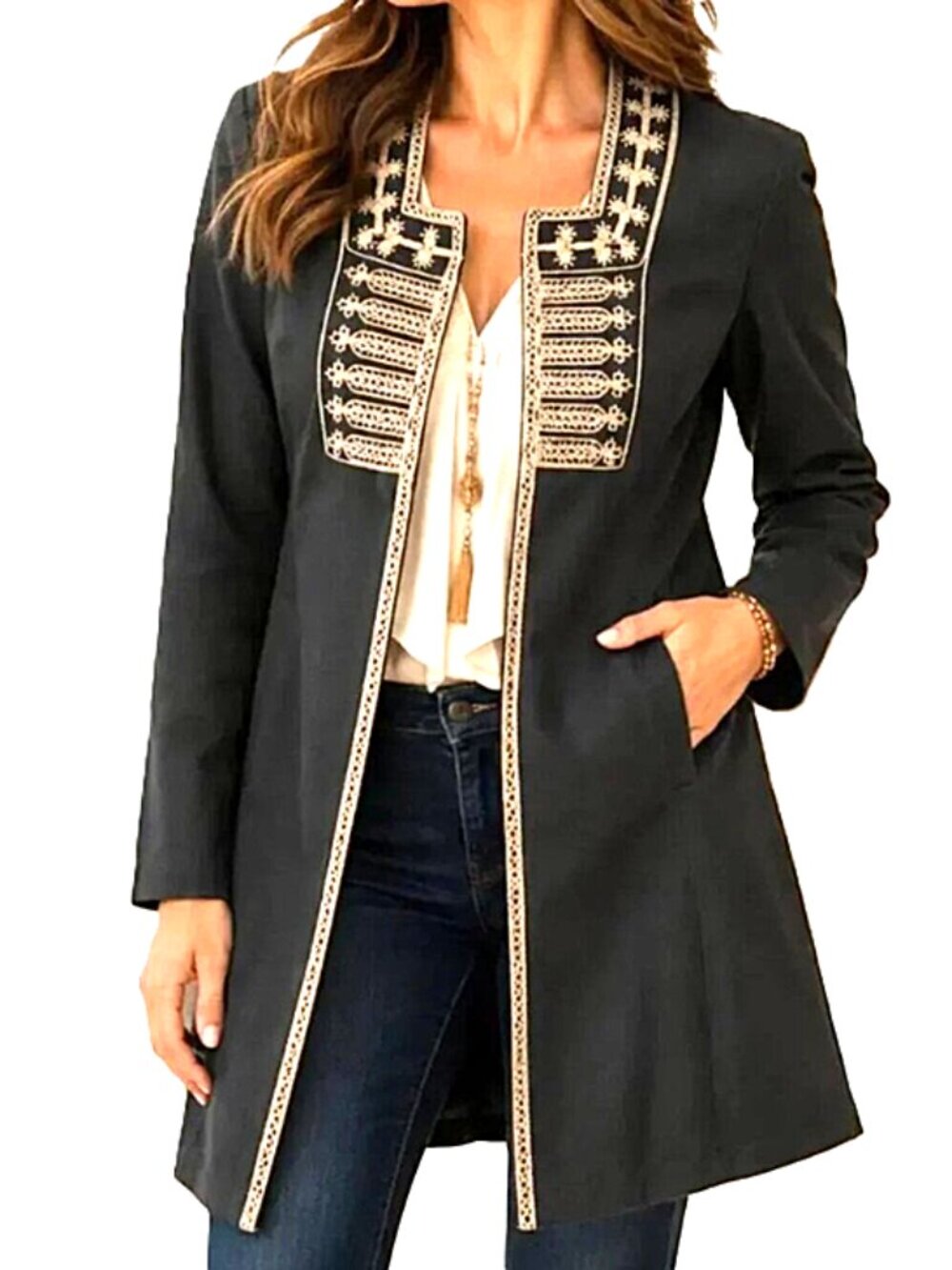 CABI Vintage 184 Turkish Delight Embroidered Beaded Jacket size 8 NWOT